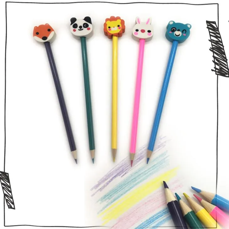 Çocuklar İçin 2D Silgili Fantezi Renkli Kalem